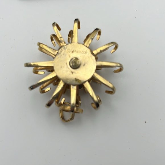 Vintage SARAH COVENTRY Brooch Crystal Pin Flower Sputnik mystic Blue Jewelry - Picture 3 of 3
